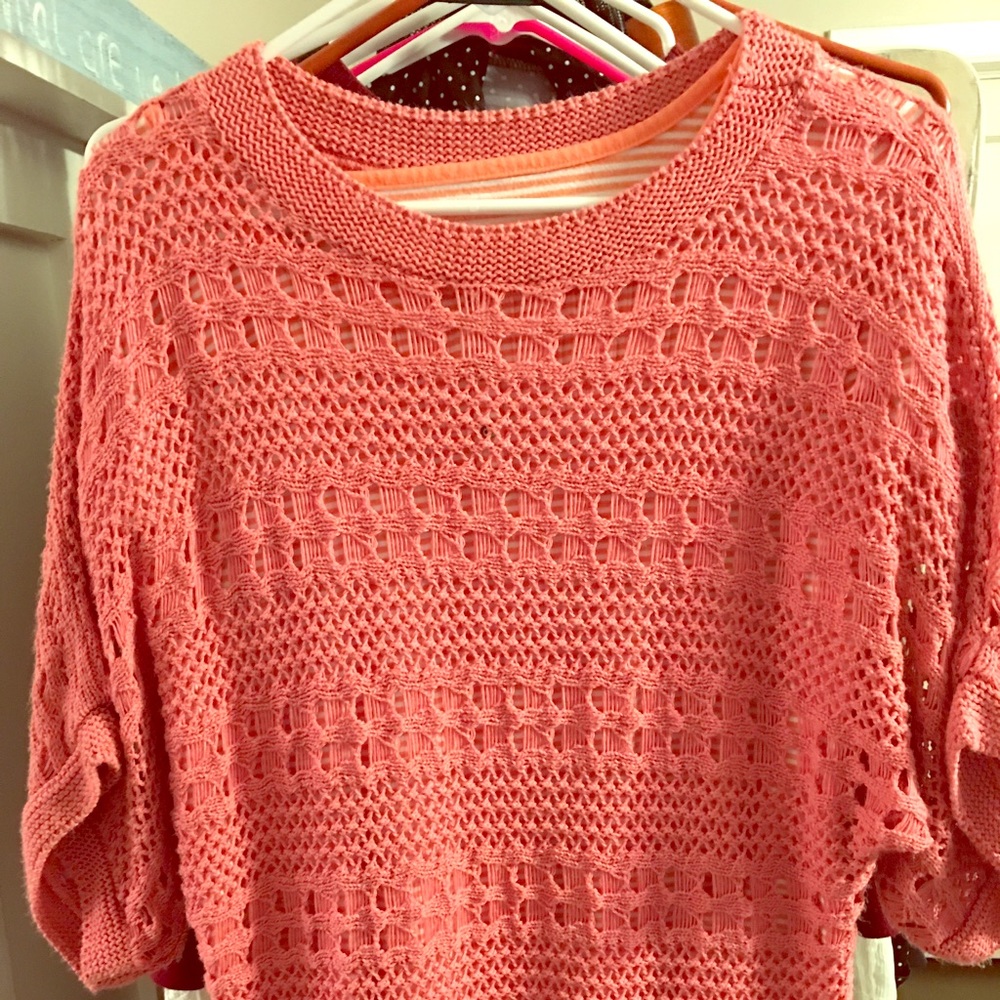 Peek a boo top with striped shirt to match